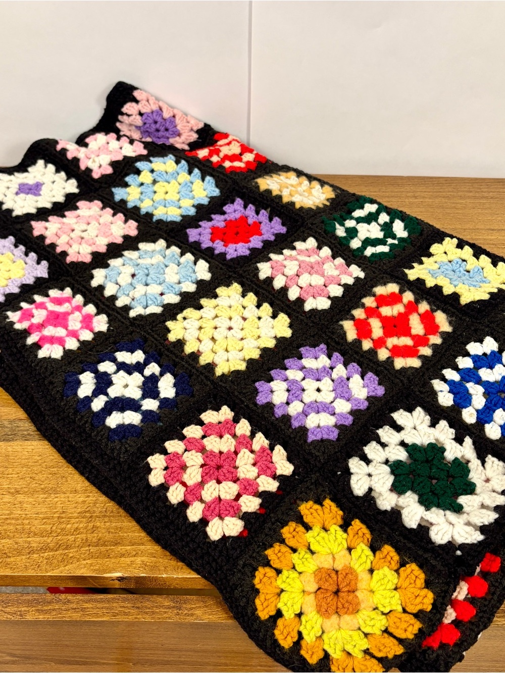 Colorful Granny Square Blanket